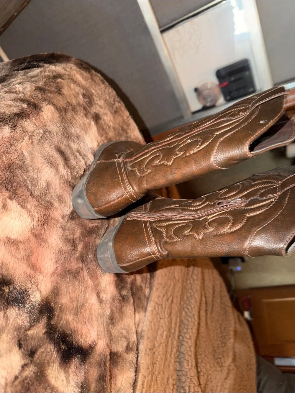 Brown Embroidered Western Cowgirl Boots-Toddler 13